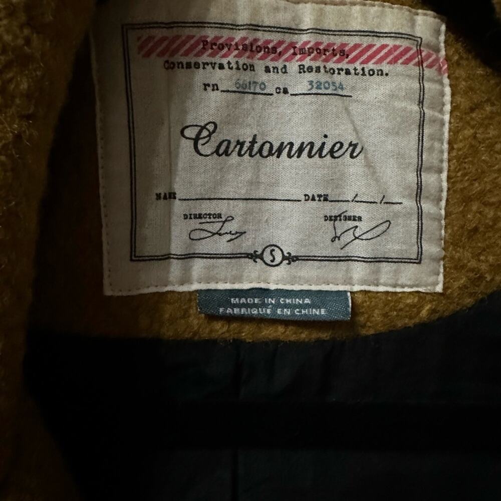 Anthropologie Cartonnier Mustard Wool Blend Moto Jacket Boho Cozy Size Small - Picture 6 of 11